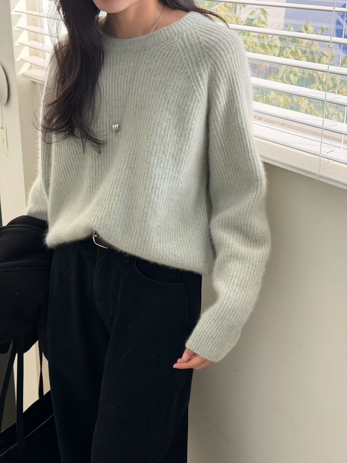 A57.瘦瘦歐膩仙氣柔美坑條毛衣