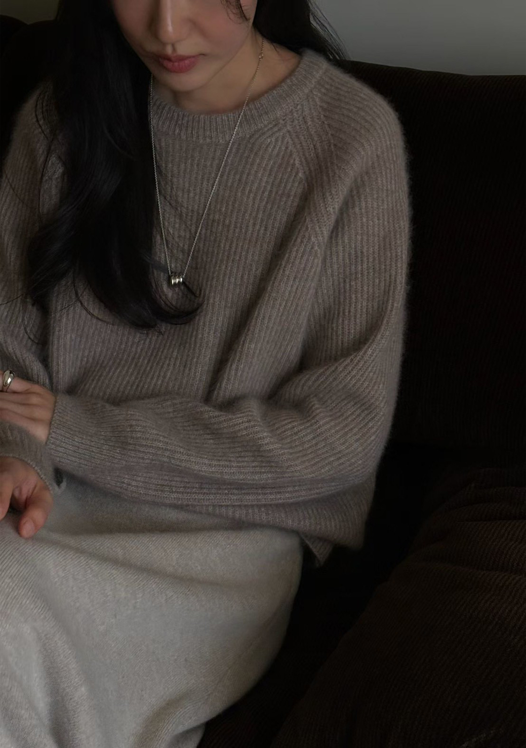 A57.瘦瘦歐膩仙氣柔美坑條毛衣