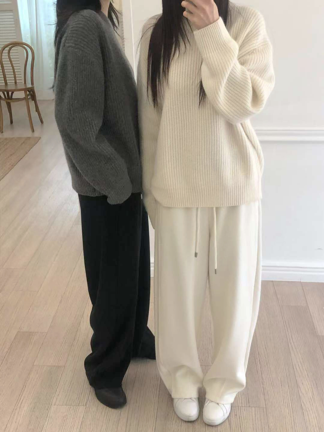 A102.星星家冬日浣熊混紡圓領毛衣