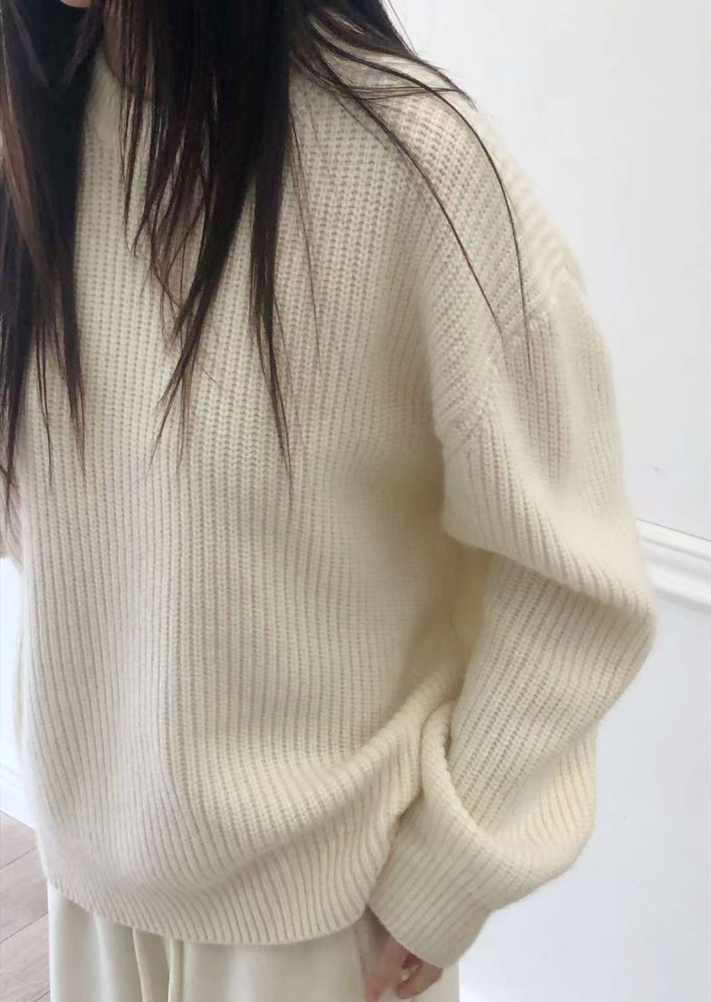 A102.星星家冬日浣熊混紡圓領毛衣