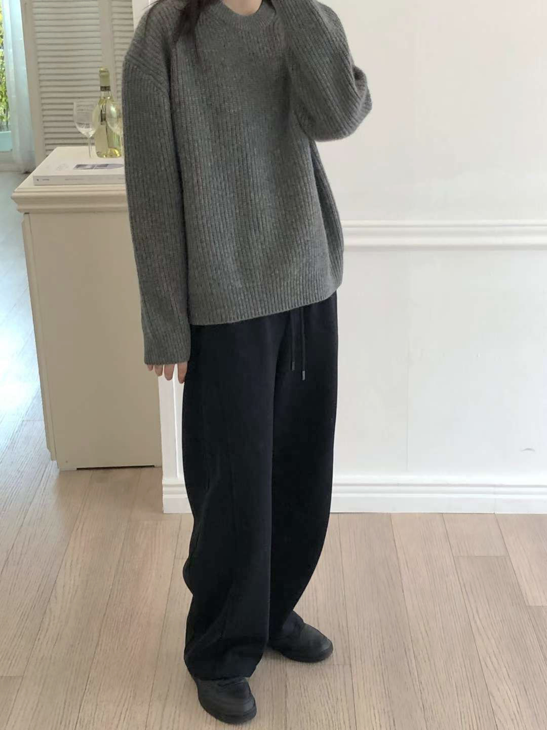 A102.星星家冬日浣熊混紡圓領毛衣