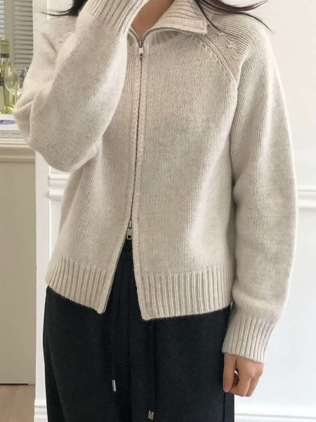 A103.星星家冬日浣熊混紡拉鍊外套