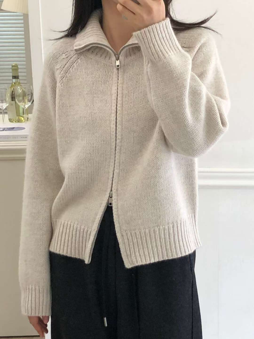 A103.星星家冬日浣熊混紡拉鍊外套