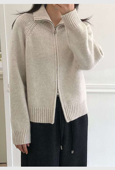 A103.星星家冬日浣熊混紡拉鍊外套