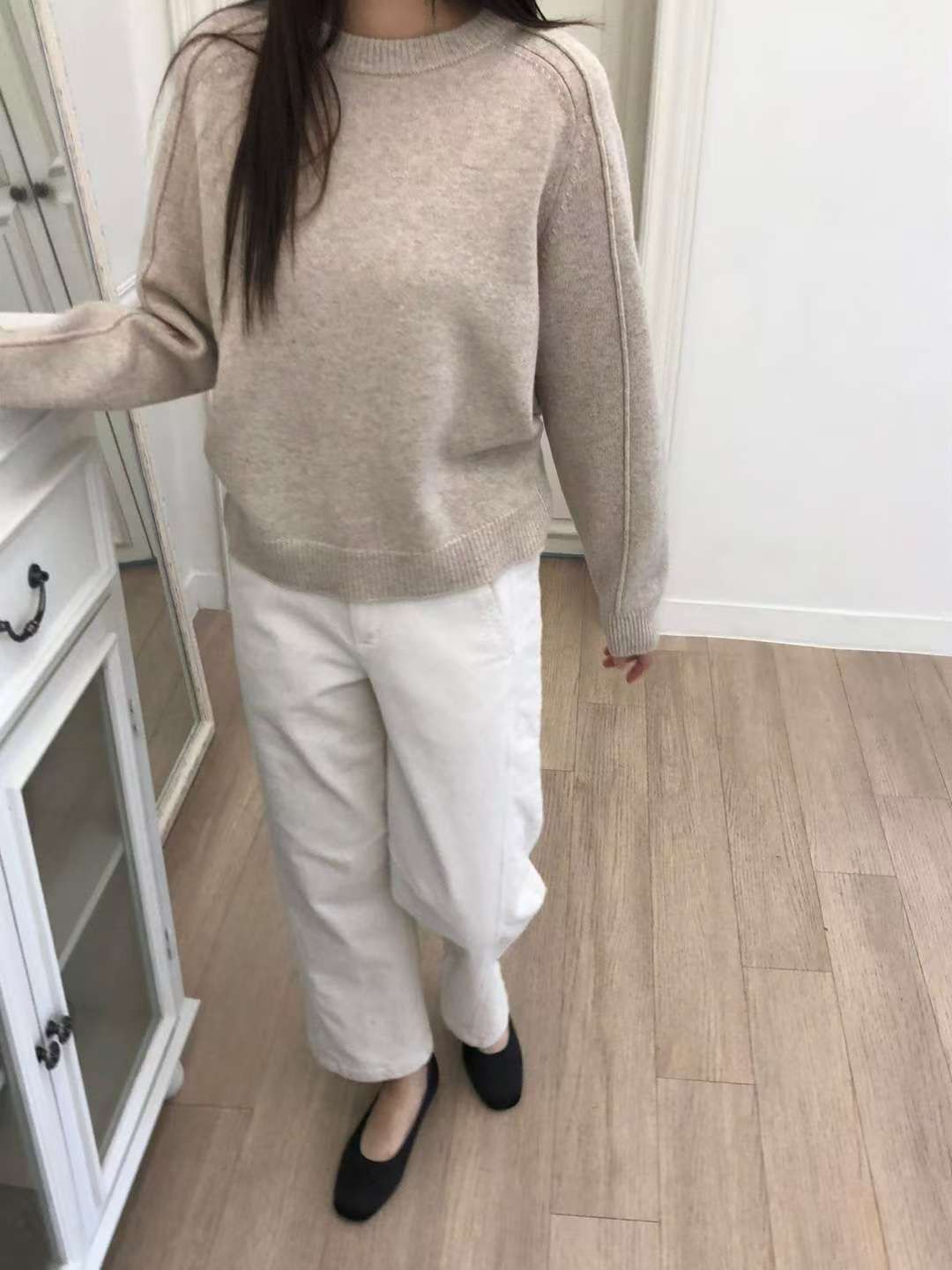 A90.星星家100%Wool袖子剪接毛衣