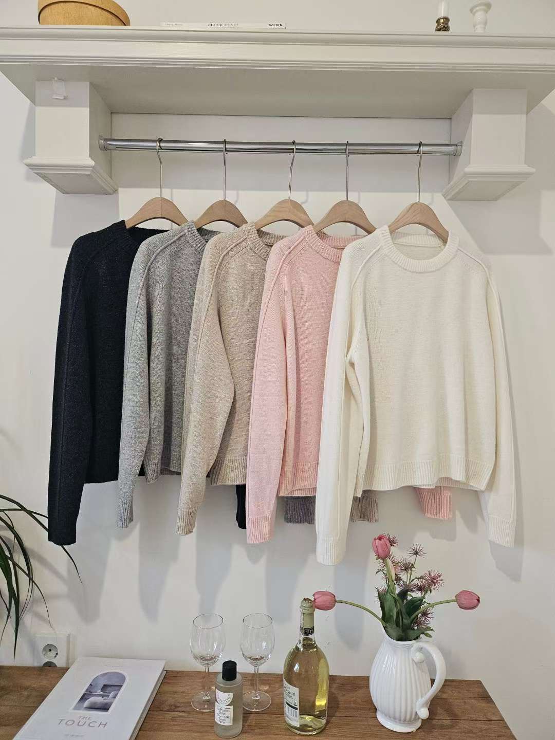 A90.星星家100%Wool袖子剪接毛衣