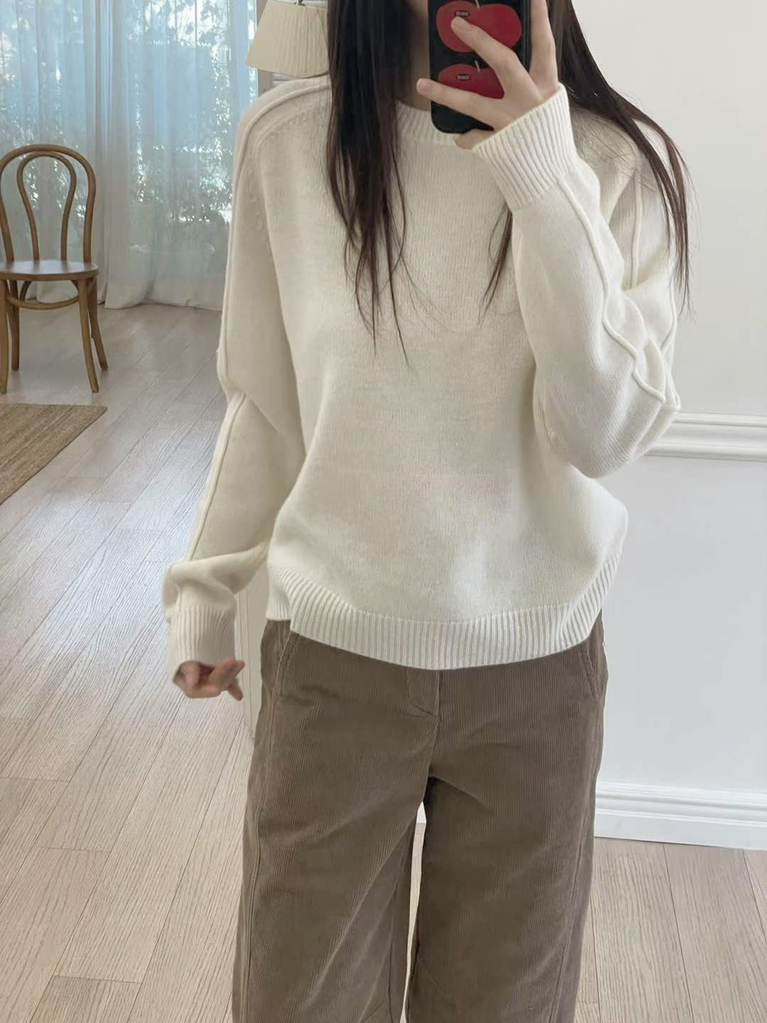 A90.星星家100%Wool袖子剪接毛衣