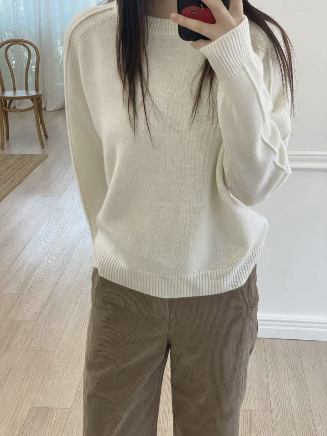 A90.星星家100%Wool袖子剪接毛衣