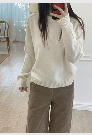 A90.星星家100%Wool袖子剪接毛衣