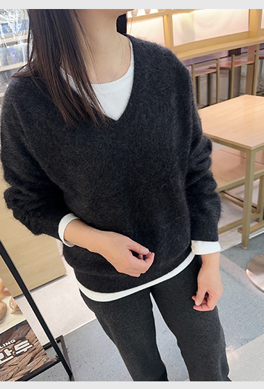 A108.星星家100%犛牛V領毛衣