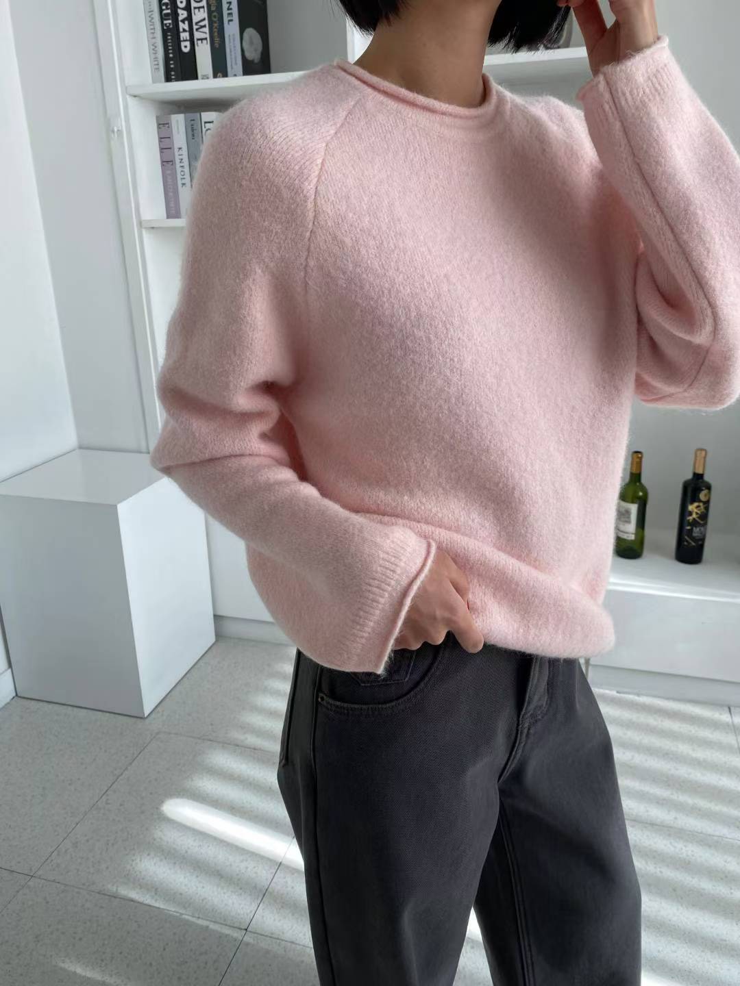 B82.淡雅溫柔必備圓領毛衣