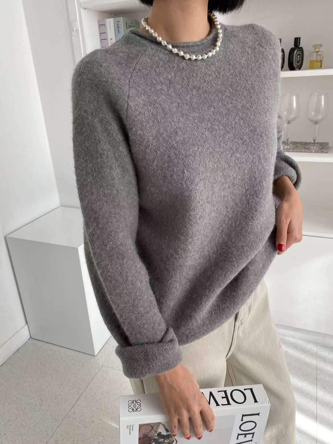 B82.淡雅溫柔必備圓領毛衣