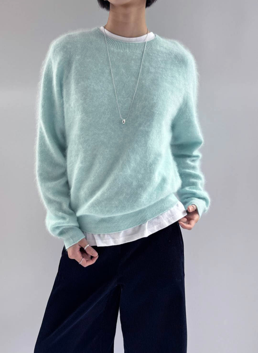 B81.氣質5%CASHMERE圓領毛衣