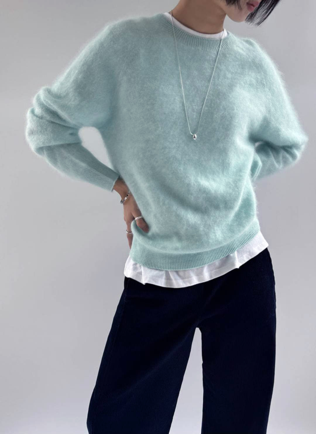 B81.氣質5%CASHMERE圓領毛衣