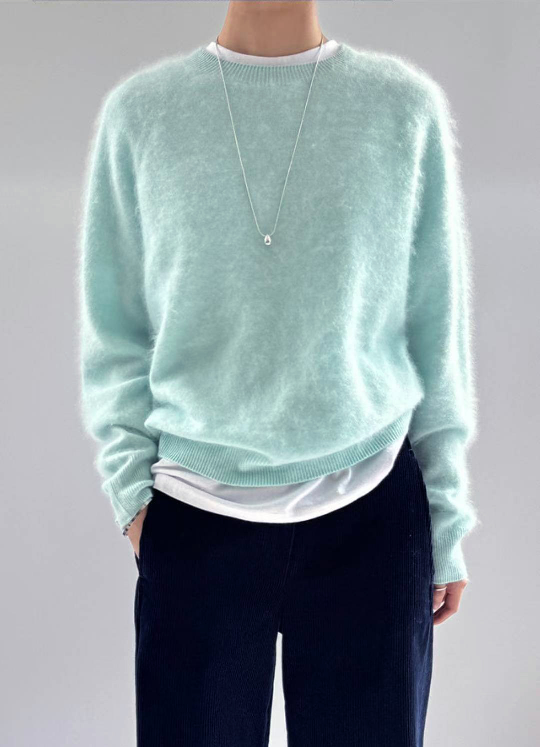 B81.氣質5%CASHMERE圓領毛衣