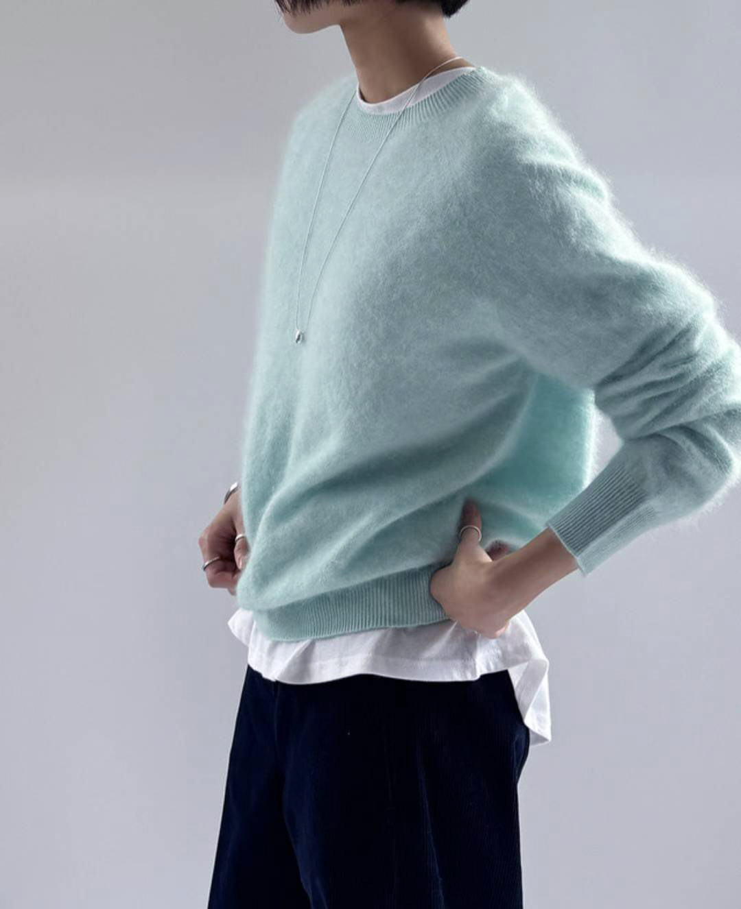 B81.氣質5%CASHMERE圓領毛衣