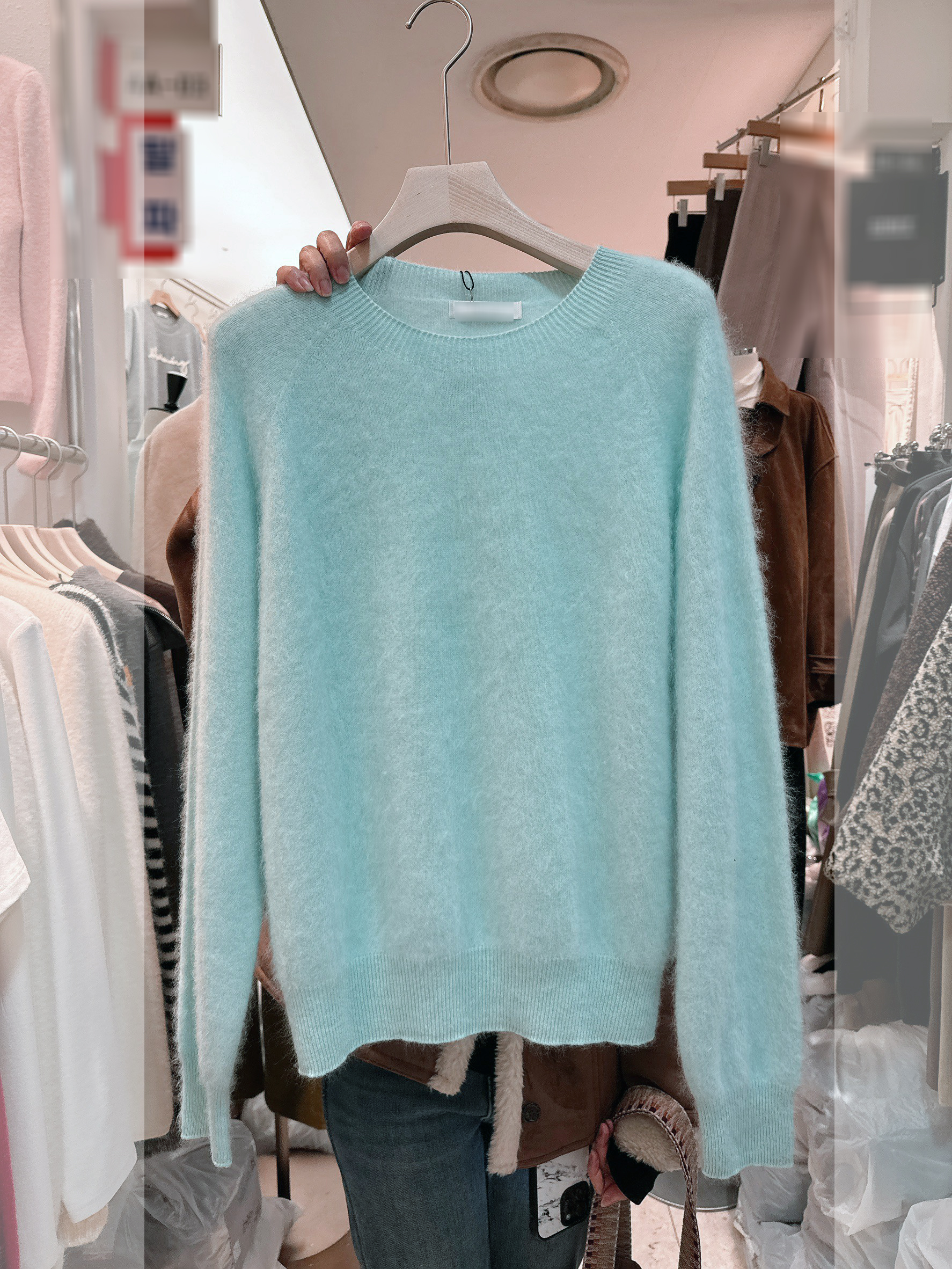 B81.氣質5%CASHMERE圓領毛衣