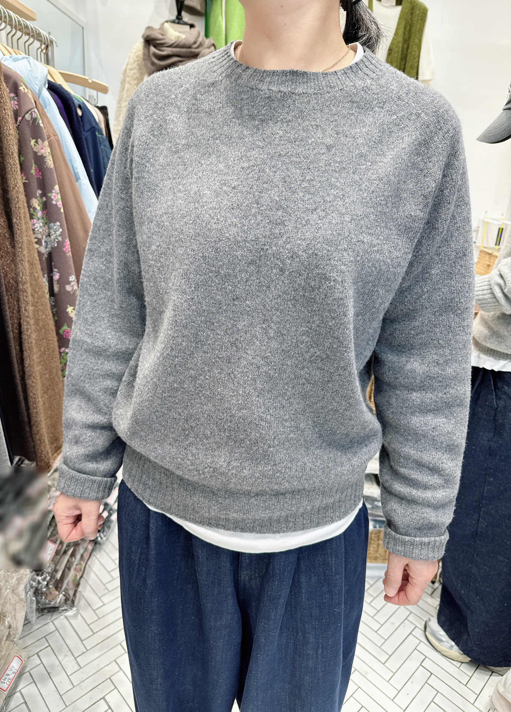 A20.簡單圓領100%WOOL毛衣