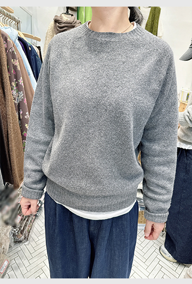 A20.簡單圓領100%WOOL毛衣