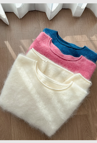 B11.細緻亮眼100%CASHMERE圓領毛衣