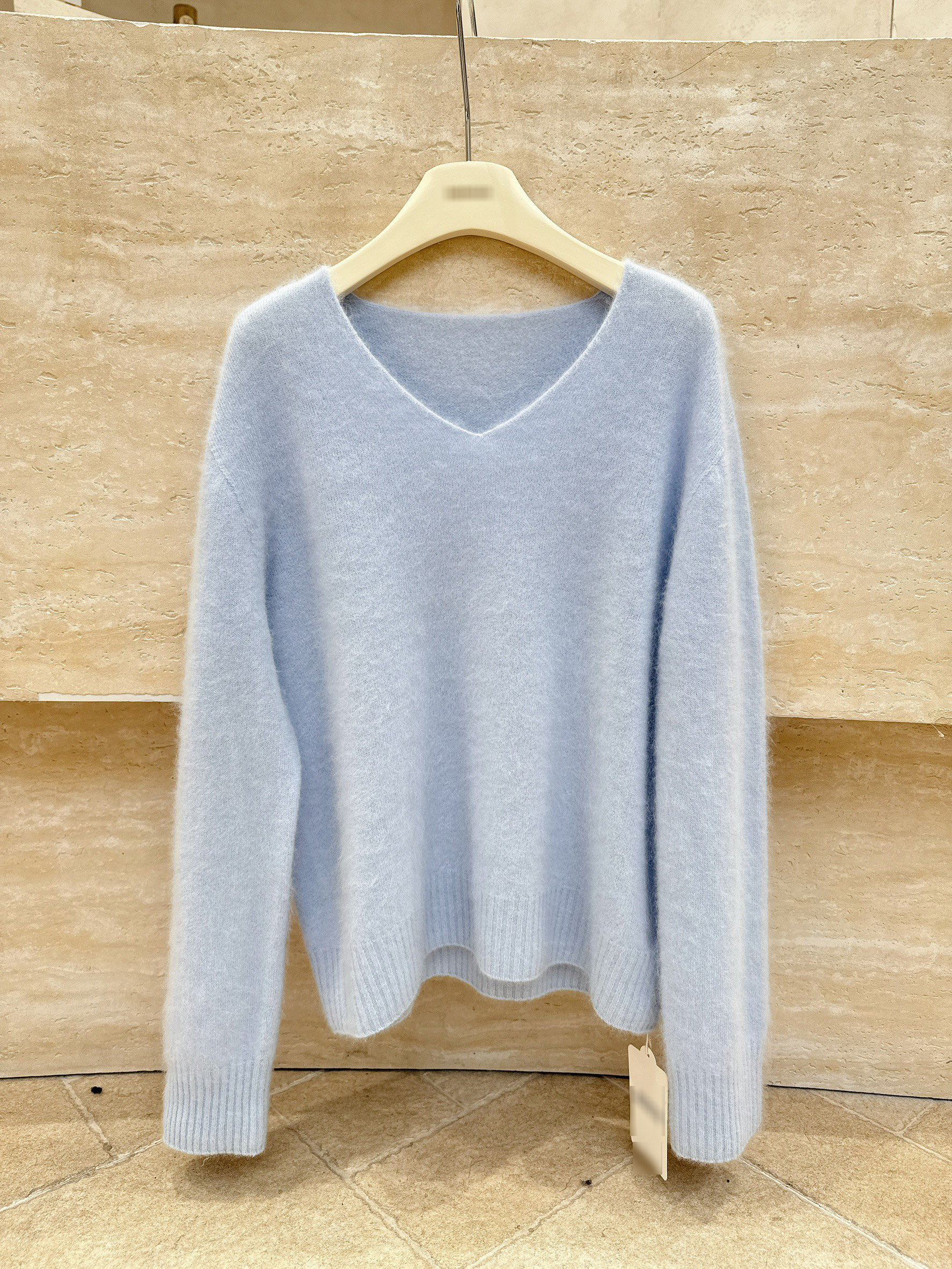 B21.繽紛糖果V領10%cashmere無縫毛衣