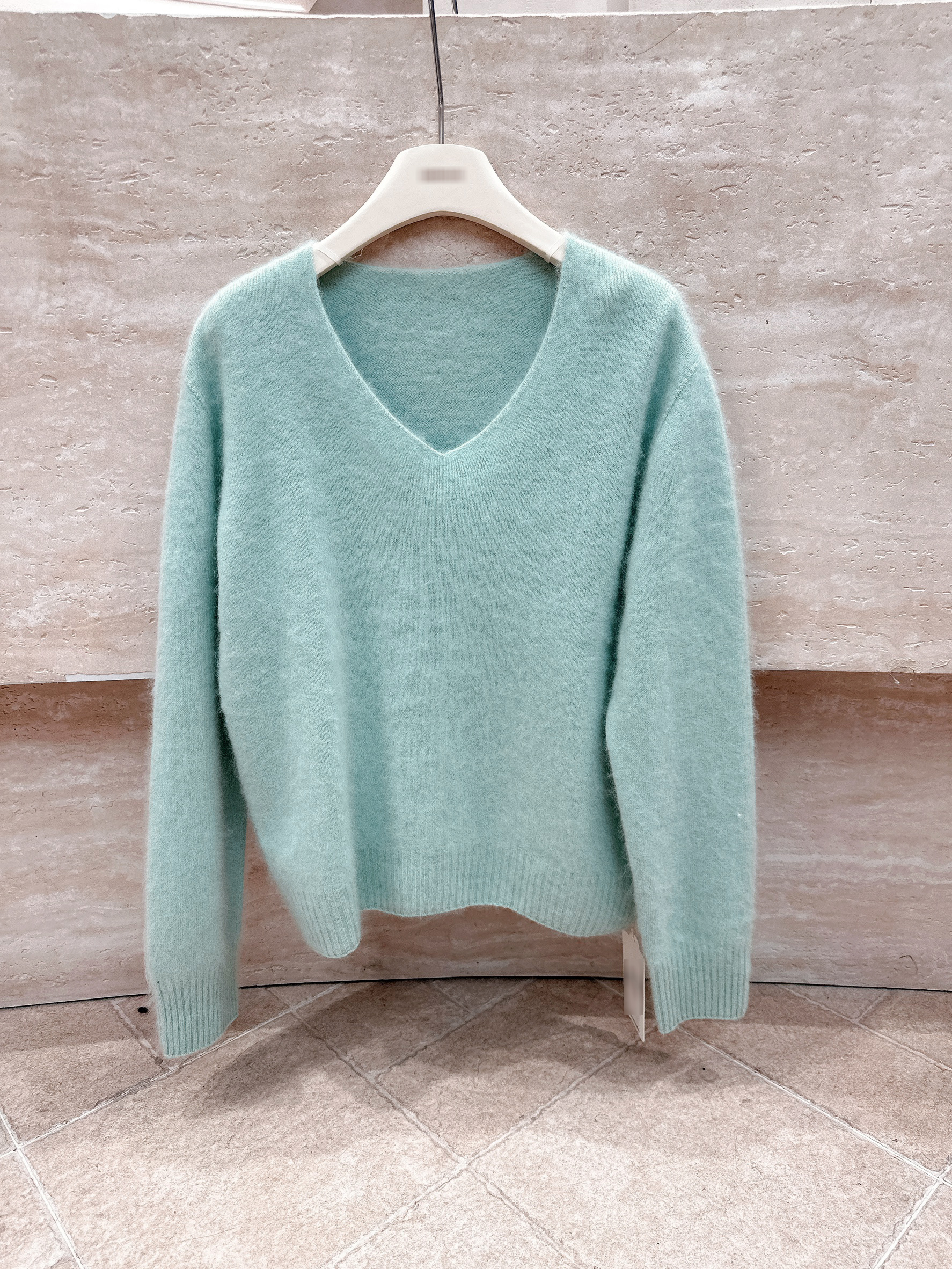 B21.繽紛糖果V領10%cashmere無縫毛衣