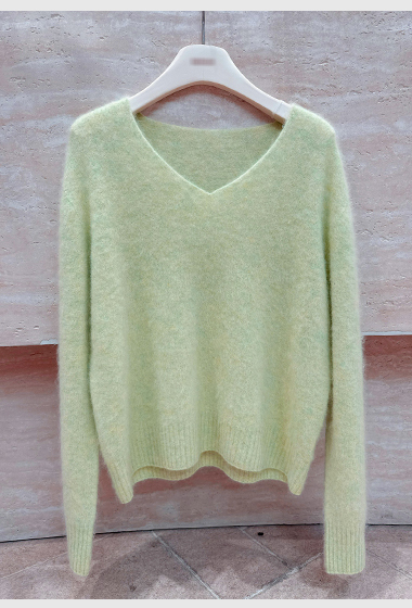 B21.繽紛糖果V領10%cashmere無縫毛衣