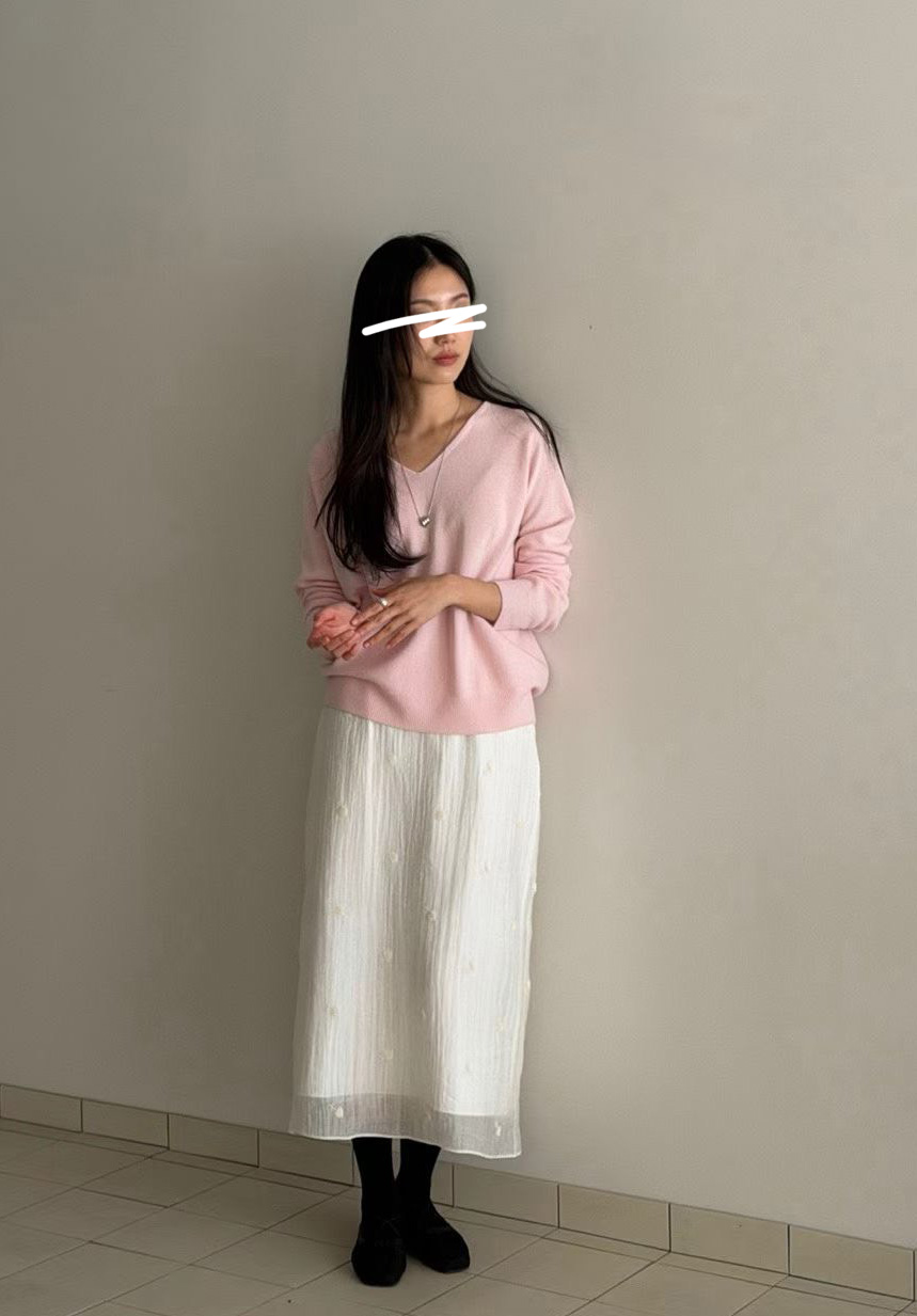 B29.瘦瘦歐膩粉彩V領針織上衣