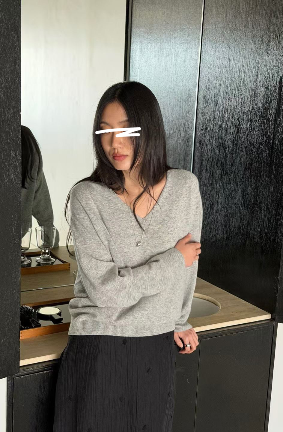 B29.瘦瘦歐膩粉彩V領針織上衣