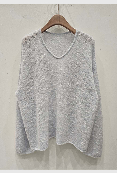 B90.星星家馬海毛V領點點紗針織衫