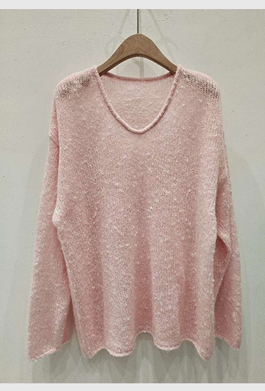 B90.星星家馬海毛V領點點紗針織衫