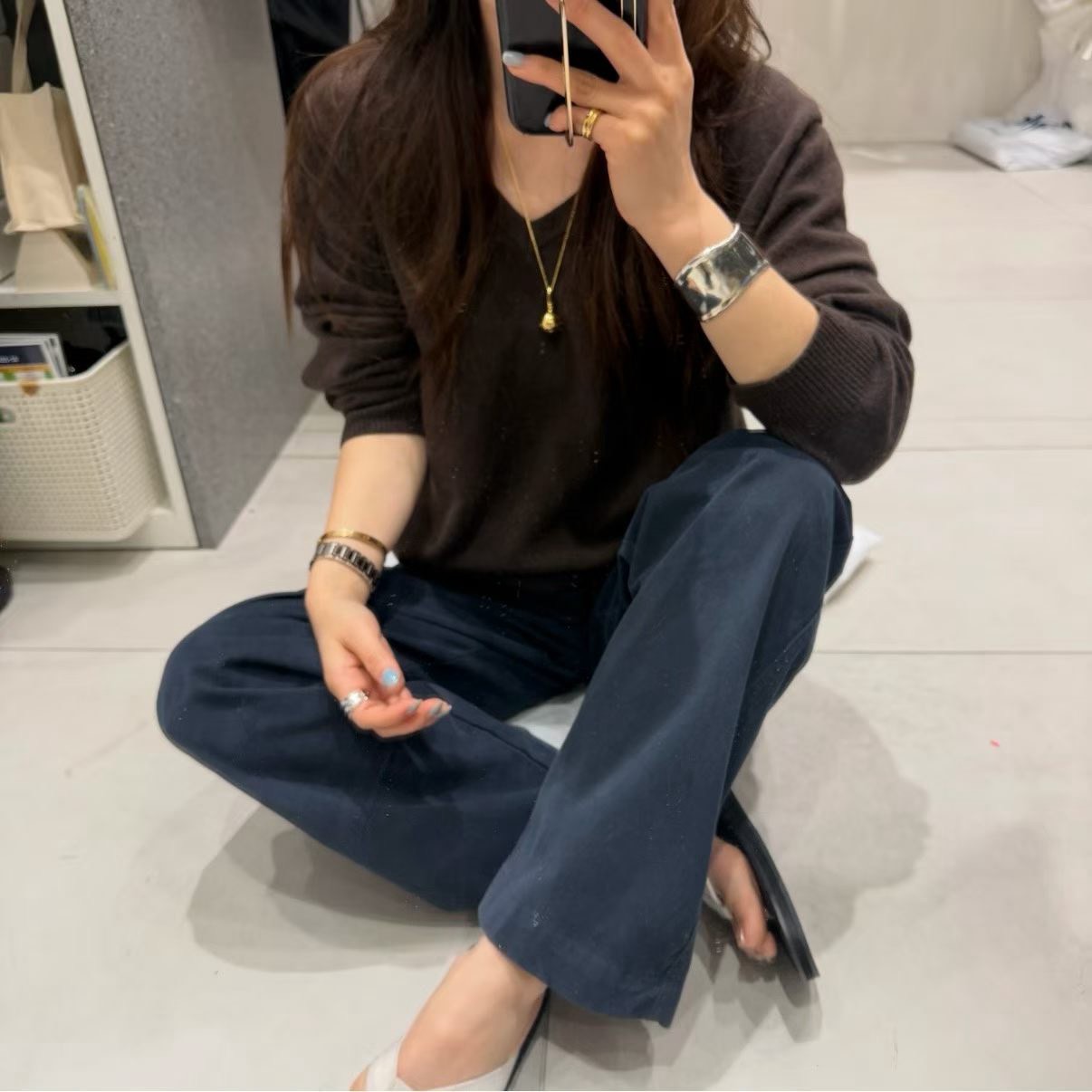 B36.質感家典雅溫柔V領毛衣