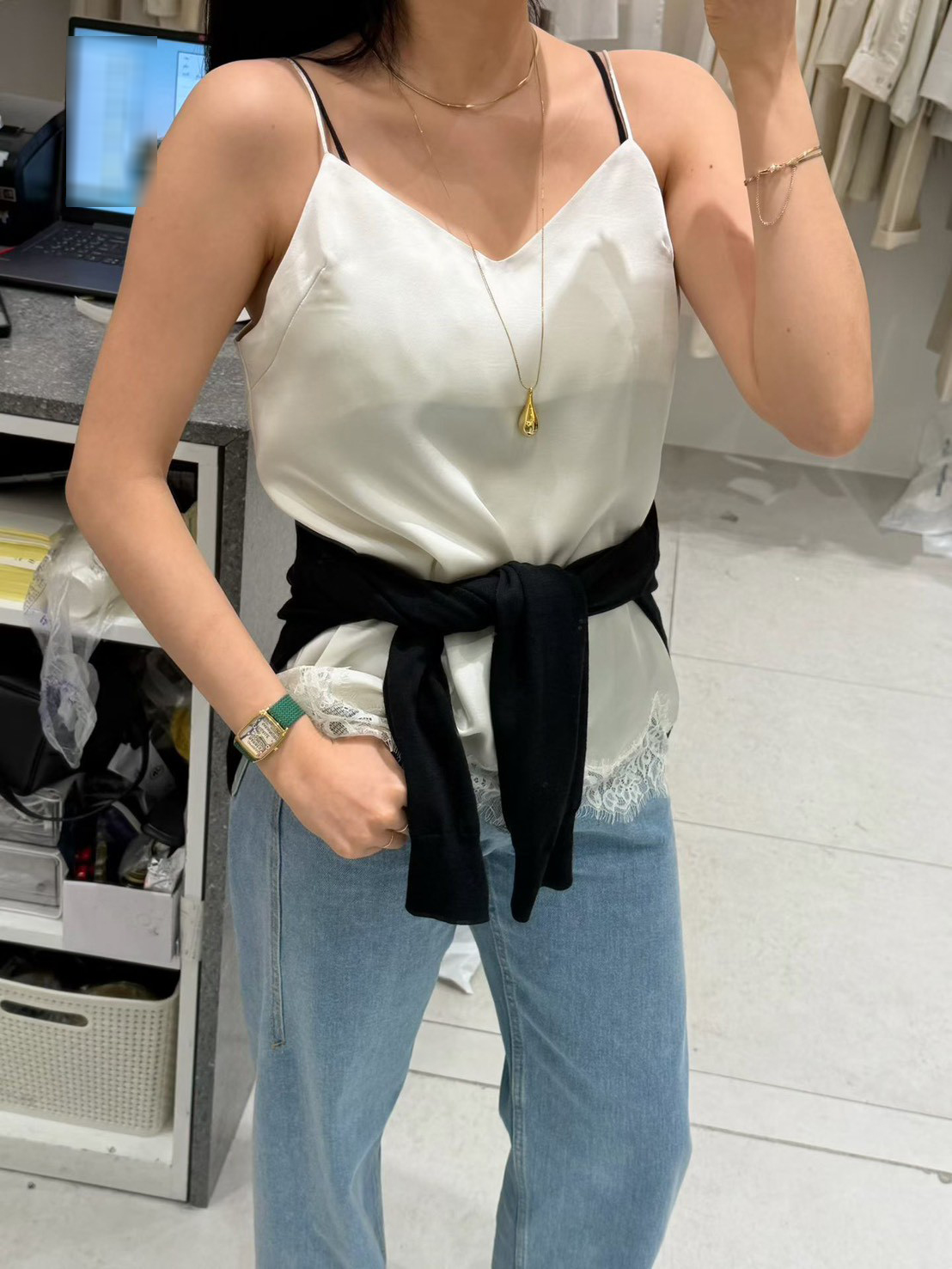 A23.質感家小性感睫毛蕾絲背心