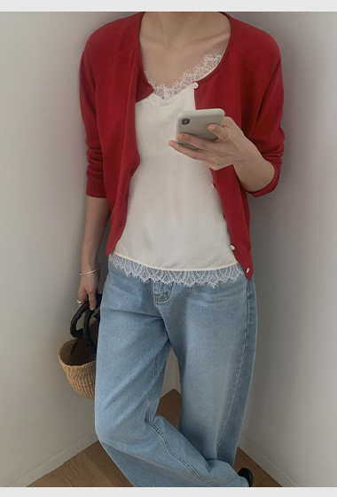 B71.小臉歐膩浪漫蕾絲細肩帶背心