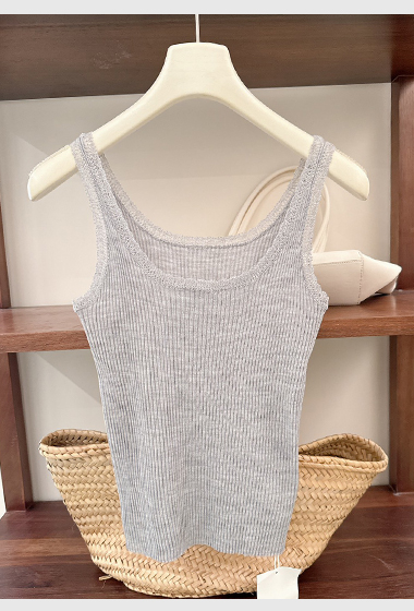 B41.蕾絲滾邊坑條小背心