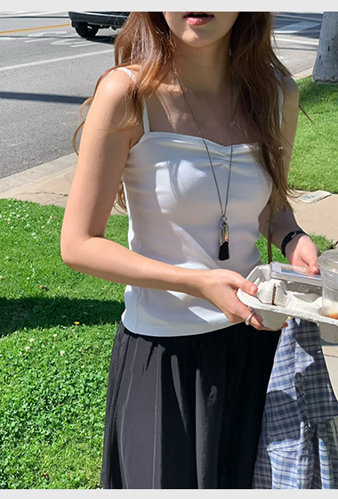 B14.大V家桃心抓皺小背心