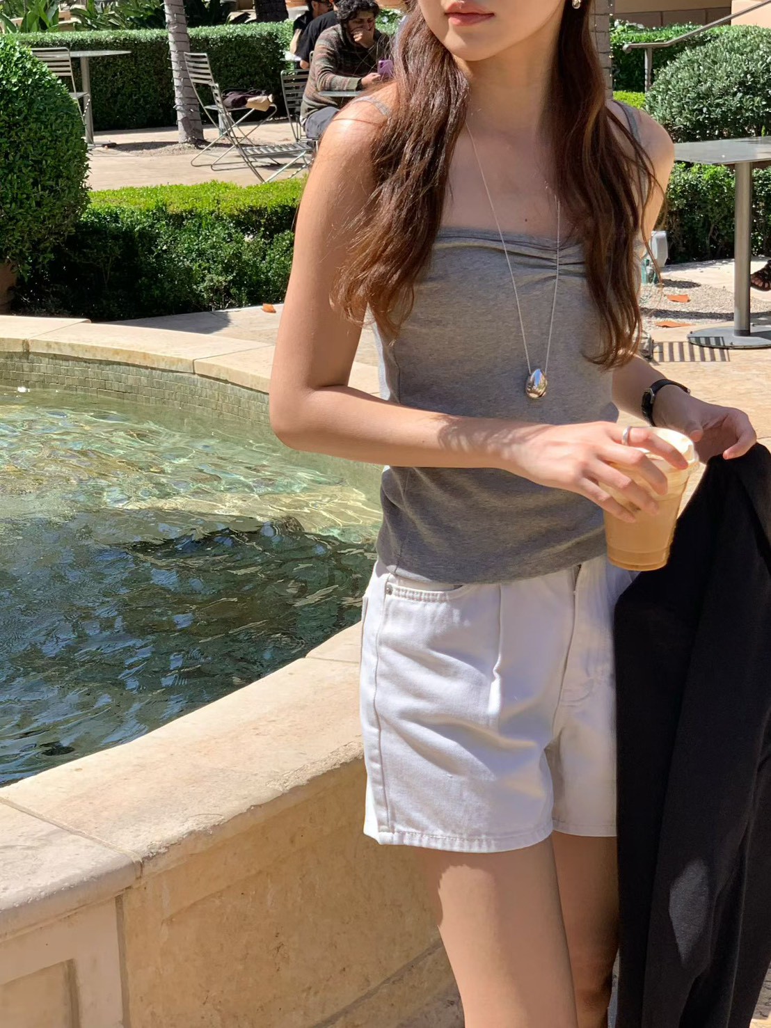 B14.大V家桃心抓皺小背心