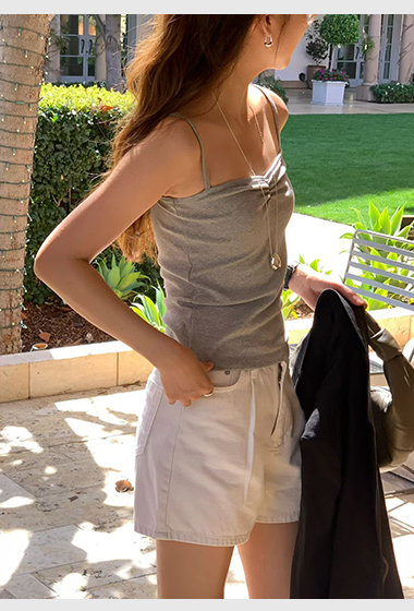 B14.大V家桃心抓皺小背心