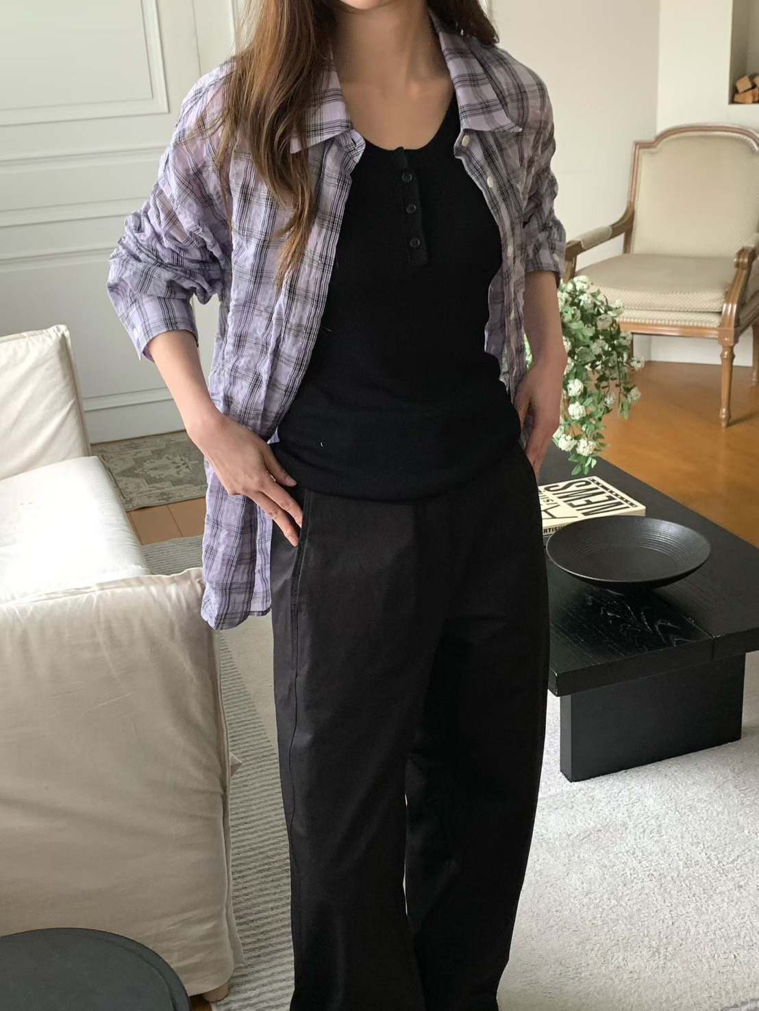 B72.超顯瘦三釦VISCOSE背心