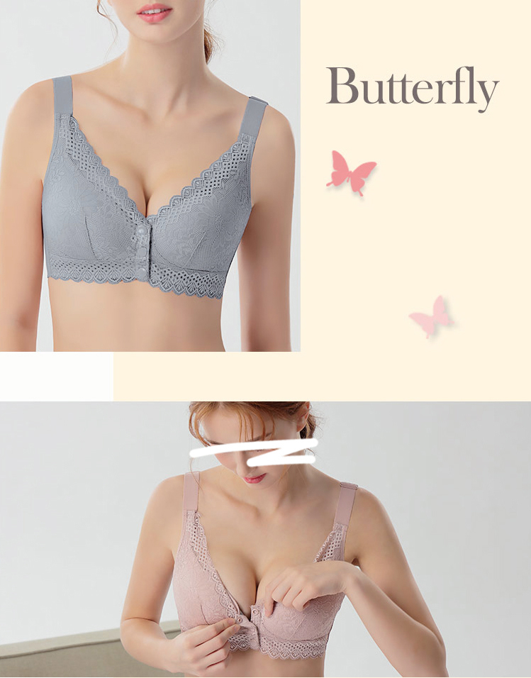 B11.石墨烯前扣式無鋼圈蕾絲內衣
