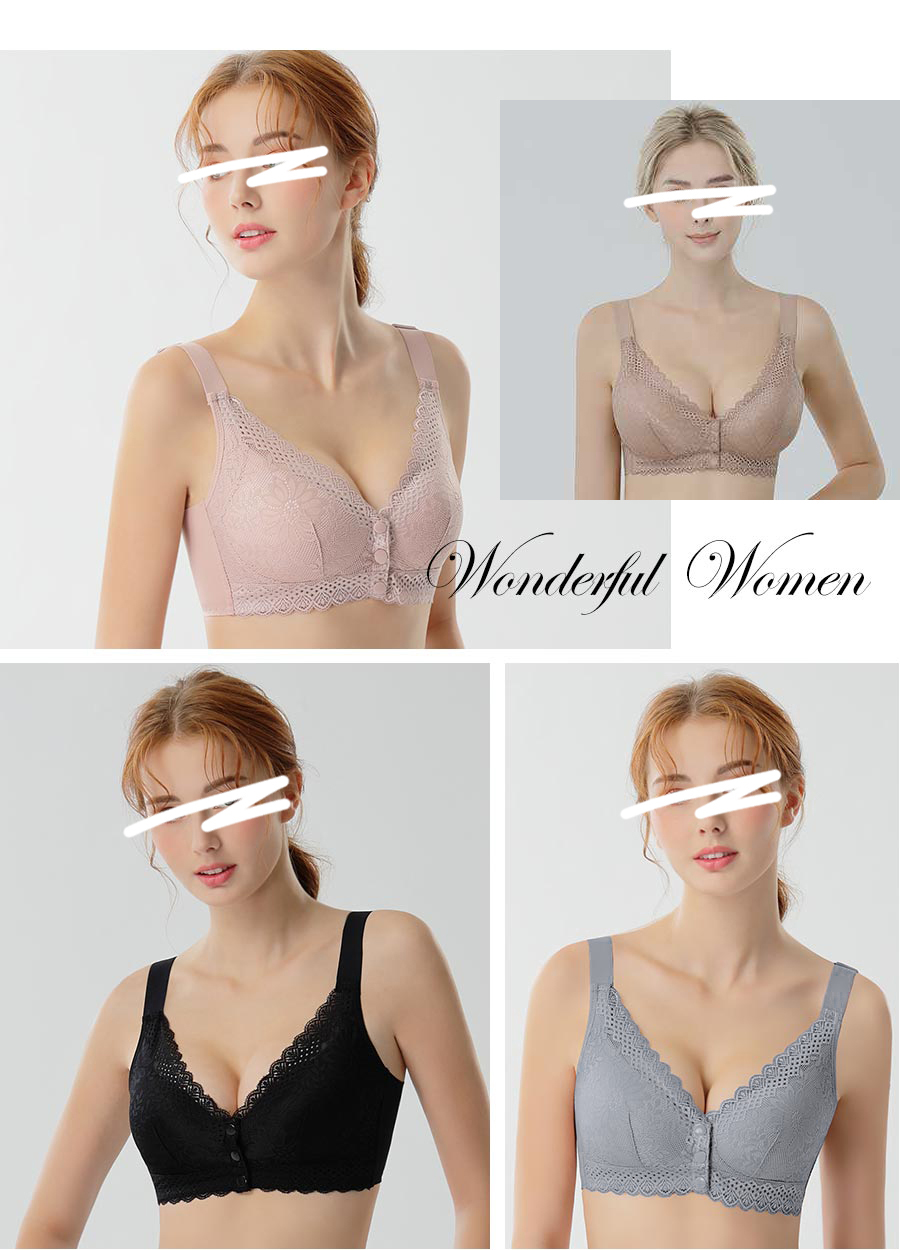 B11.石墨烯前扣式無鋼圈蕾絲內衣