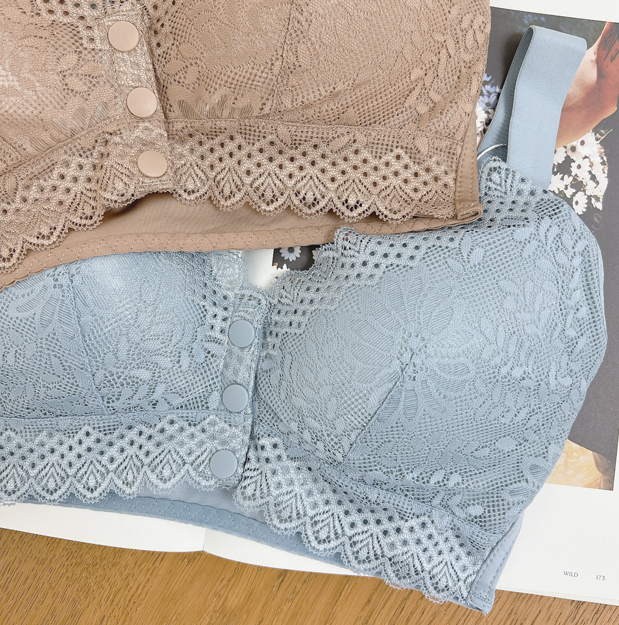 B11.石墨烯前扣式無鋼圈蕾絲內衣