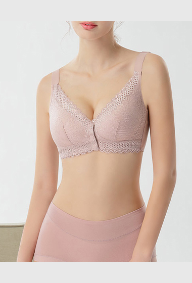 B11.石墨烯前扣式無鋼圈蕾絲內衣