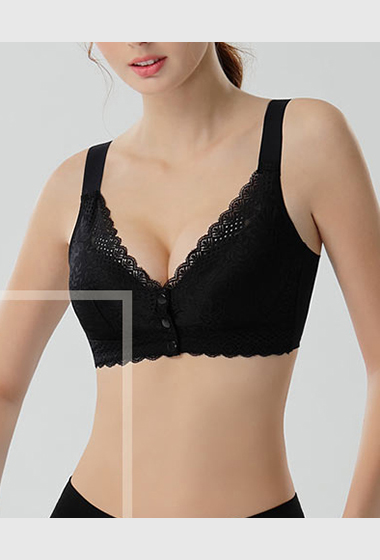 B11.石墨烯前扣式無鋼圈蕾絲內衣