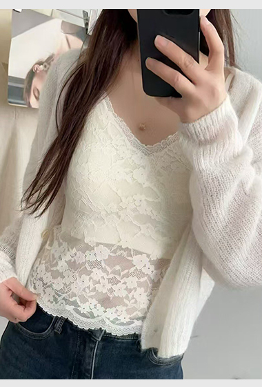 A15.法式浪漫女孩蕾絲BRA背心
