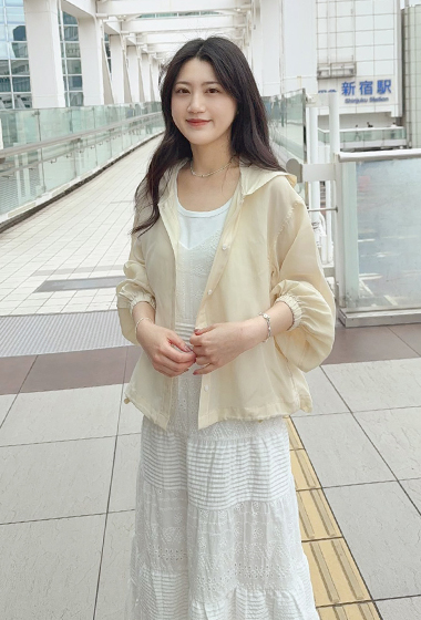 B116.溫柔女孩連帽銅氨纖維薄外套