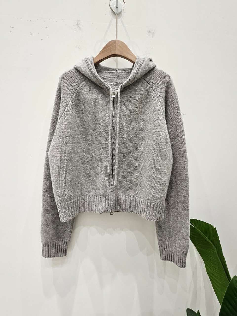 星星家連帽100%WOOL拉鍊外套