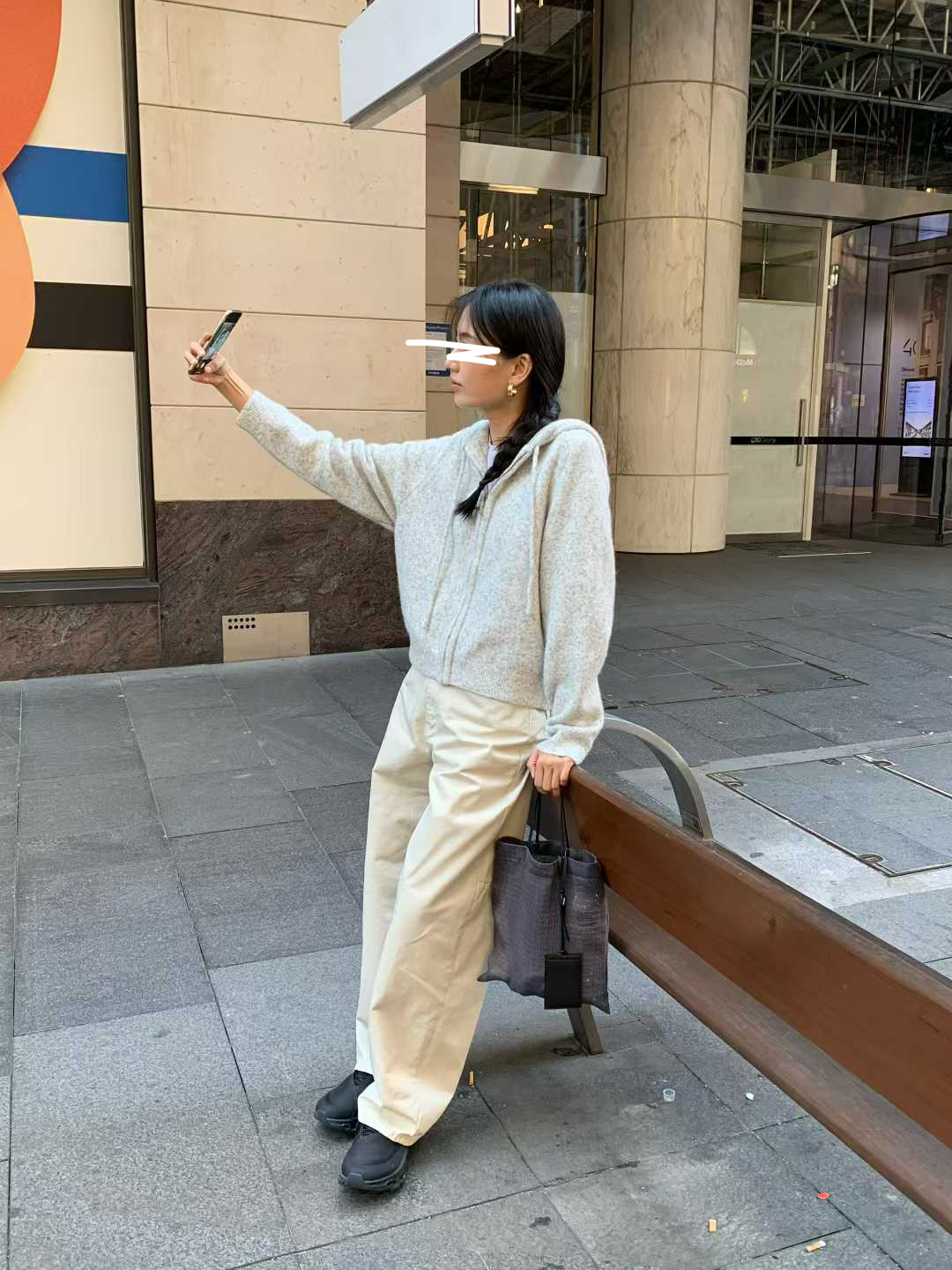 B34.清爽家連帽拉鍊駝羊毛衣外套