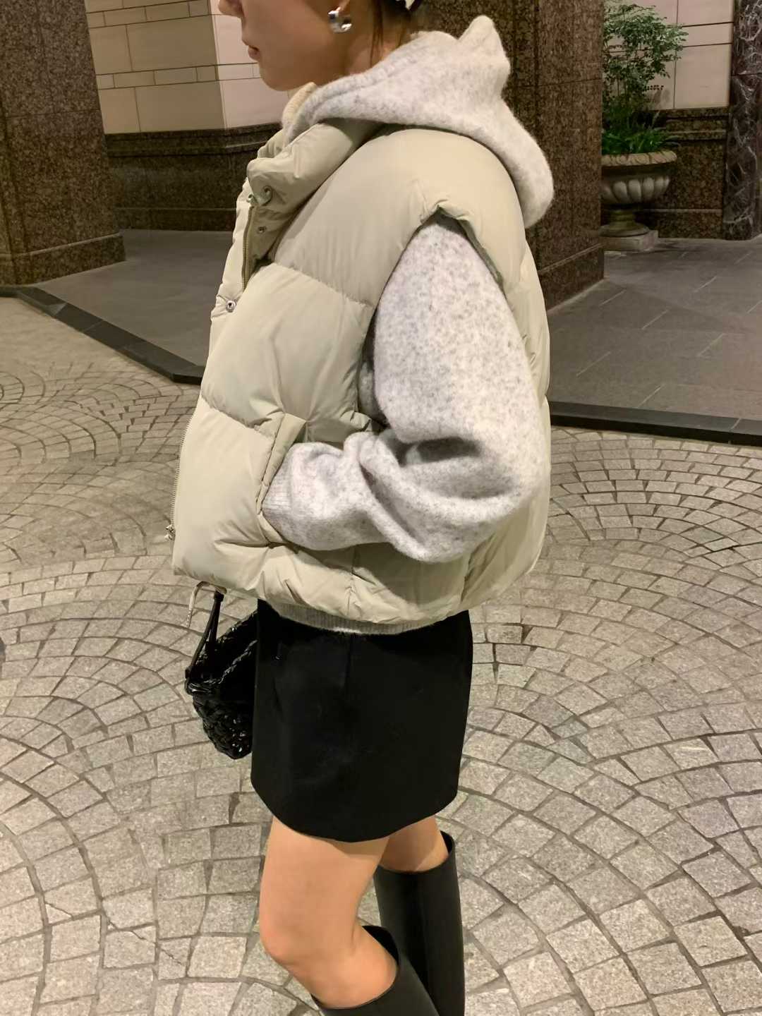 B34.清爽家連帽拉鍊駝羊毛衣外套