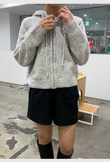 B34.清爽家連帽拉鍊駝羊毛衣外套